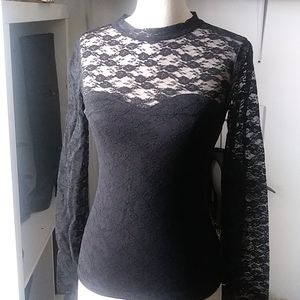 Lace knit blouse